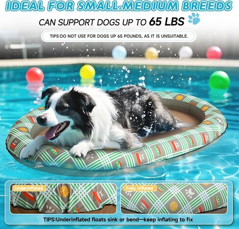 Inflatable Dog Float for Small Dogs, Up to 60 Lbs, Foldable & Puncture-Resistant Doggy Float for Pool, Portable Dog Float Bed Pet Swimming Accessory, Pet-Friendly Outdoor Fun, Blue in Saudi Arabia