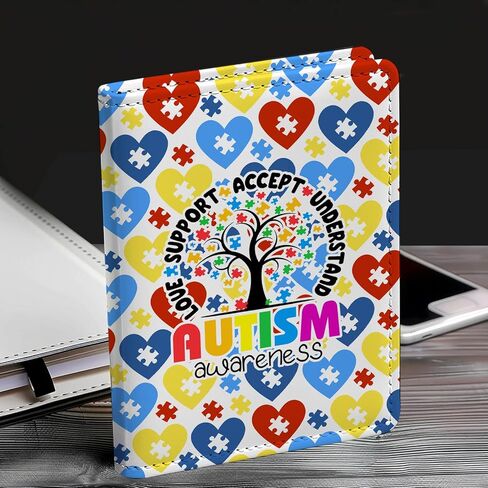 Autism Awareness Gift Autism Teacher Leather Journal Appreciate Gifts for Autism Mom Autism Puzzle Piece Lined Paper Diary (Journal-Autism Awareness) in Saudi Arabia