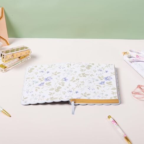 Laura Ashley English Garden Journal – 6x8 Inch Hardcover Notebook with Scalloped Edge, 256 Lined Pages, Gilded Edges, Faux Leather Covers in Saudi Arabia