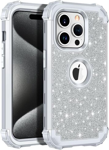 LONTECT for iPhone 14 Plus Case Glitter Sparkly Bling Shockproof Heavy Duty Hybrid Sturdy High Impact Protective Cover Case for Apple iPhone 14 Plus, Shiny Purple in Saudi Arabia