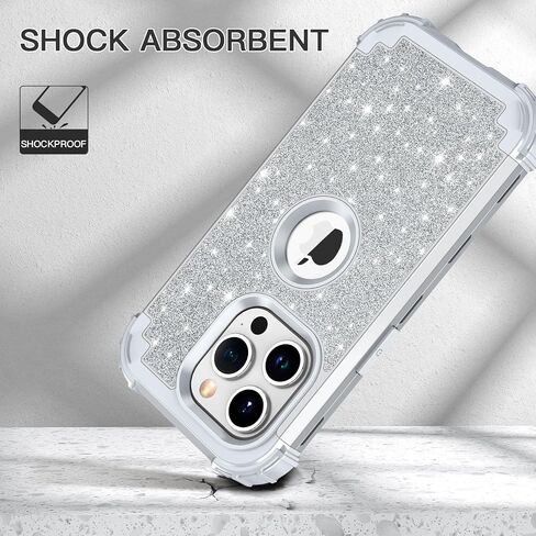 LONTECT for iPhone 14 Plus Case Glitter Sparkly Bling Shockproof Heavy Duty Hybrid Sturdy High Impact Protective Cover Case for Apple iPhone 14 Plus, Shiny Purple in Saudi Arabia