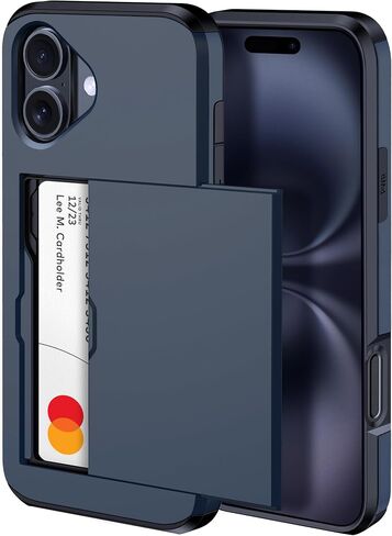 harusaki iPhone 16 Wallet Case with Hidden Card Slot - Wireless Charging Compatible iPhone 16 Case with Card Holder for Men and Women (Black) in Saudi Arabia