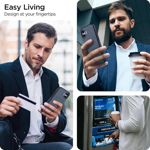 harusaki iPhone 16 Wallet Case with Hidden Card Slot - Wireless Charging Compatible iPhone 16 Case with Card Holder for Men and Women (Black) in Saudi Arabia