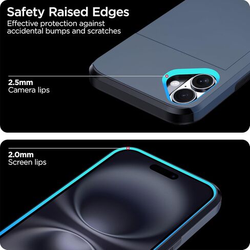 harusaki iPhone 16 Wallet Case with Hidden Card Slot - Wireless Charging Compatible iPhone 16 Case with Card Holder for Men and Women (Black) in Saudi Arabia