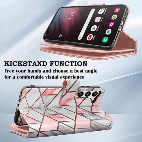 Takfox Wallet Case for Samsung Galaxy S23 Plus, Galaxy S23 Plus Case, PU Leather Credit Card Holder Phone Case [9 Card Slots] Folio Flip Detachable Magnetic Cover Kickstand & Carrying Strap-Wine Red in Kuwait