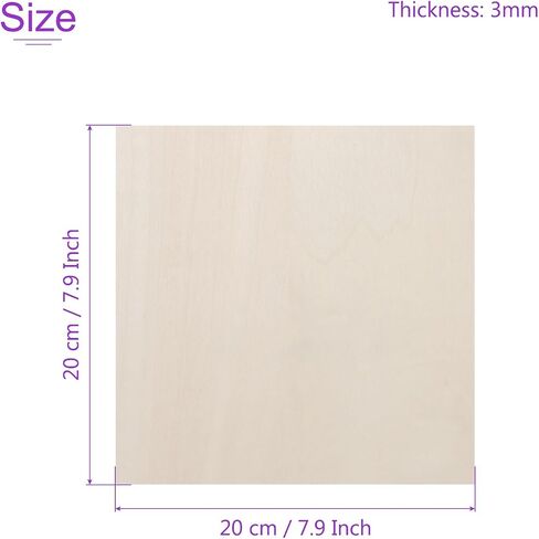 DMiotech 16 Pack 6 x 6 x 1/8 Inches 3mm Thick Wood Sheets Basswood Sheets Unfinished Plywood Squares Plywood for DIY Craft Laser Wood Burning Drawing in Saudi Arabia