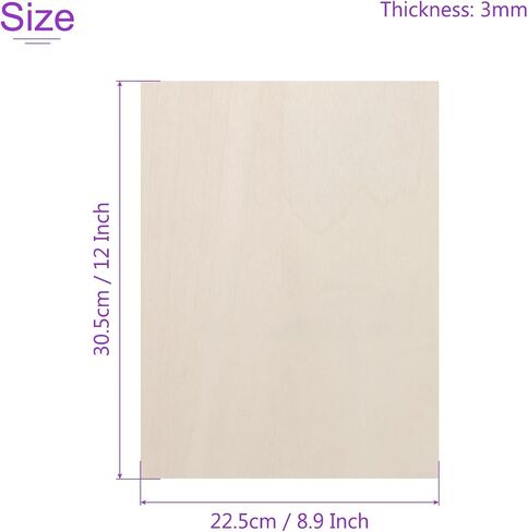 DMiotech 16 Pack 6 x 6 x 1/8 Inches 3mm Thick Wood Sheets Basswood Sheets Unfinished Plywood Squares Plywood for DIY Craft Laser Wood Burning Drawing in Saudi Arabia