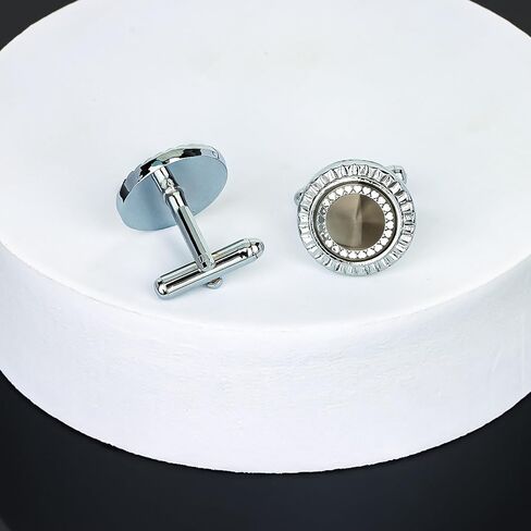 Blue Navy Cufflinks for Men Tuxedo Studs Tuxedo Buttons Blue Rhinestone Crystal Cuff Links Shirt Studs Men Shirt Cuff Links Tuxedo Suit Accessories Men Formal Dress Accessories for Business, Wedding in Kuwait