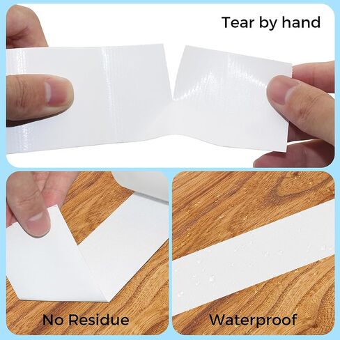 Duct Tape, 2 Inch x 35 Yards, 1 Roll, Waterproof and Heavy Duty, Tear by Hand, for Packing Repairing and Crafts (White) in Saudi Arabia