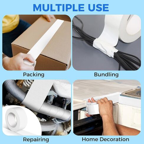 Duct Tape, 2 Inch x 35 Yards, 1 Roll, Waterproof and Heavy Duty, Tear by Hand, for Packing Repairing and Crafts (White) in Saudi Arabia