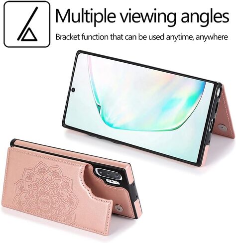 NKECXKJ Design for Samsung Galaxy Note 10 Case with Tempered Glass Screen Protector Credit Card Holder Slot, PU Leather Wallet Phone Cases Kickstand Protective Cover for Galaxy Note10 Ten Women Green in Kuwait
