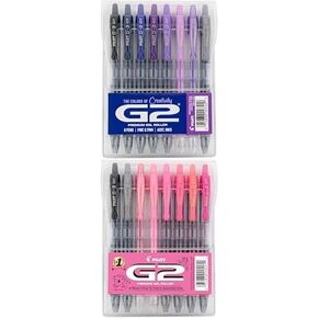 Pilot G2 Boost Premium Gel Roller Pens Bundle: Creativity & Positivity 8-Pack Pouches – Assorted Colors, Fine Point (0.7 mm)