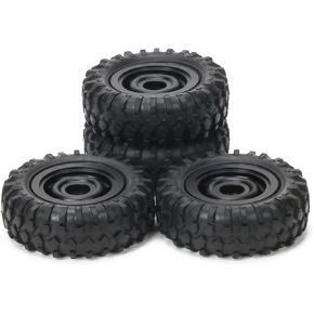 RCAWD 4PCS إطارات مطاطية حافة سبيكة لـ 1/24 محوري SCX24