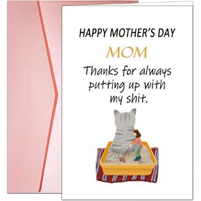 بطاقة عيد الأم Dapofajo ، بطاقة الأم المضحكة من Fisrt Kid ، بطاقة Mothers Happy Naughty من المولود الأول ...