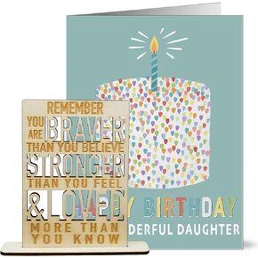 Birthday Card for Daughter with Special Wooden Reminder Message Keepsake