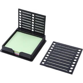 Sticky Note Stencil Template with Sticky Notes 3x3 Inch Posts It Note Holder with Stencil Black Posts It Stencils with Template Pad Line Stand for Office Home School Desk Organizer Supplies