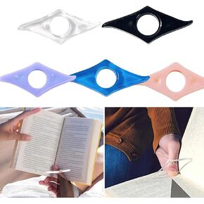 5 PCS Resin Thumb Book Page Holder Bookmark Reading Aid, Soft and Comfortable Long Use of Thumb Book Press for Book Lovers Readers Teachers Students (5 Colors)