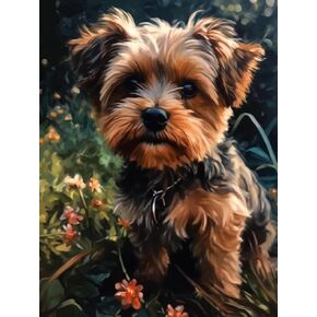 DIY Diamond of Painting baster yorkshire terrier cull route drill diams cross stitch stitch mosaic crystal crystal arts and craft mosaic art laimts for home wall decor 30x40 cm (FF100)