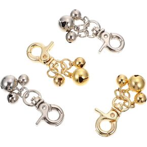 4pcs Pet Keychain Collar Bells for Small Cat Bell Dog Tag Ring for Collar Puppy Collars for Small Puppies Cow Bell Necklace Dog Hiking Dog Tag Clip Vintage Zinc Alloy Sled Dog