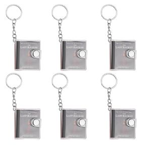 Jankow Mini Notebook Cheychain ، Miniature Notebook Keychain ، Mini Portable Notebook keychain ، Diary Journal Key Ring Pads Small Note Pads ، لمذكرات السفر ، مذكرات شخصية ، سجلات العمل ، يوميات المزاج (6pcs) (أسود)