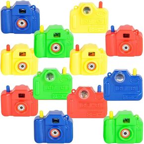 ArtCreativitive Mini Plastic Camera Camera مشاهدون ، مجموعة من 12 عامًا ، Play Play Play مع الصور في عدسة الكاميرا ، ومفضلات حفلات عيد الميلاد ، وحشو حقيبة Goodie ، وجائزة العطلات للبنين والبنات