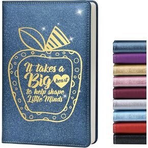 LBWCER Journal for Women,Employee Appreciation Gifts,Notebooks for Work,200 Pages, A5 Hardcover Leather Journals for Writing,School,Travel,Business,Work,Home (Big heart Teacher Pink)