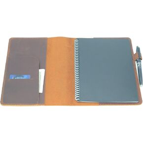 متوافق مع غلاف Rocketbook Smart Business Pusiness General Notebook لـ Everlast A5 Executive 6 "× 8.8" بني