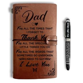 إلى مجلة Dade Leather Journal ، قلم هدية محفور ، رولر رابن ، قلم حبر ، أفضل أبي هدايا على الإطلاق ، دفتر جلدي وهدية القلم لأبي ، 160 صفحة دفتر ، عيد ميلاد الآباء عيد ميلاد هدية E2