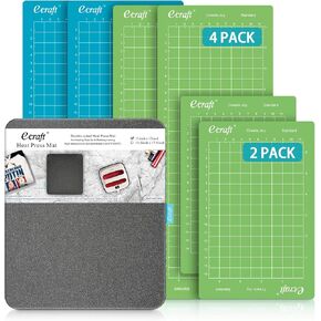 حصيرة قطع Ecraft لـ Cricut Joy 4.5 "x12" 4.5 "x6.5" (قياسية/ضوء) لاصق الحصير اللاصقة وضغط الحرارة على حصيرة 11 × 13 بوصة