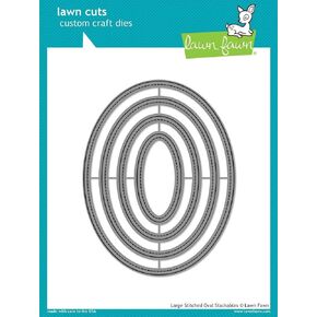 Lawn Fawn Lawn Cuts Die Large Stitched Oval Stackables