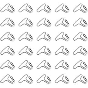 ZYAMY 30PCS Silver Hook and Loop Car Seat Cushion Hooks For Webbing Loop Strap Hanger Clip B Nickel Couch Rally Hooks Fasteners Strong Rally Cord Triangle Metal Hooks Metal Fixing Hooks