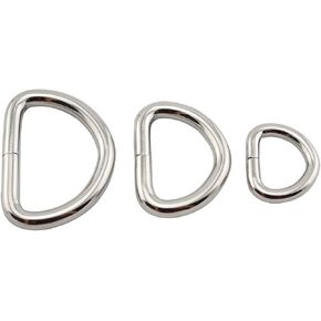 SDTC Tech 12 PCS ثقيلة متعددة الأغراض المعدنية D حلقة مجموعة متنوعة للأكياس حلقة DIY حرفة كومة الكلاب كلب الإبزيم