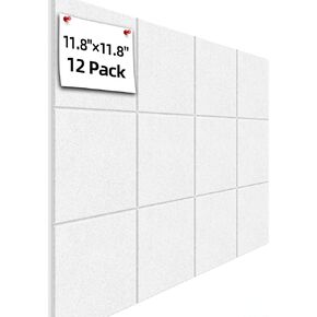 Large Cork Board for Walls – 47"x35" Bulletin Board, 12-Pack Black Felt Wall Tiles with Strong Adhesive for Office Pin Board Ideal for Home, Office, and Dartboard Wall Protection