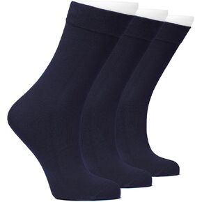 Hugh Ugoli Kids School Uniform Dress Socks, Solid Color, Soft Cotton, No Heel, Seamless Toe Socks for Girls & Boys, 3 Pairs in Kuwait