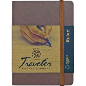 حكمت الجيب البنتاليك 4 "× 6" مجلة Traveler ، 160 صفحة ، سرج براون