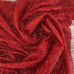 YYCRAFT Tinsel Fabric Metallic Eyelash Uragiri Lame Fabric by The Yard 59 Inches Wide Long Hair Shiny(2 Yards,White)