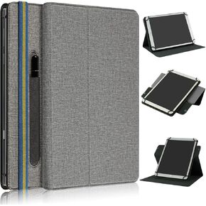 Universal Case for 9-11inch Tablets, Rotating Stand Folio Cover with Pencil Holder, Compatible with ATOZEE/FEONAL/Qukenk/Moderness/Remarkable/Onn and More, Green