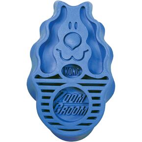 Kong - Zoomgroom - فرشاة الكلاب للاستمالة والشامبو - فرشاة زرقاء للكلاب الصغيرة والجرو