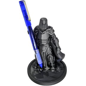 TIME&TRAVE Creative Knight Pen Holder, Knight Desk Organizer Cool Pen Stand Home Decor Pencil Holder for Men as Gift (Black)