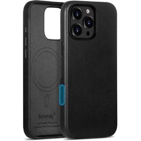 Belemay Leather Case for iPhone 16 Pro Max, Compatible with MagSafe [Camera Control Button] [Luxury & Classy] Premium Full-Grain Vegetable-Tanned Leather, Rich Patina, Secure Grip (6.9") Saddle Brown