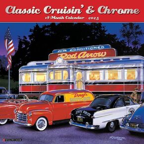 Willow Creek Press و Classic Cruisin و Chrome 2025 Wall Calendar