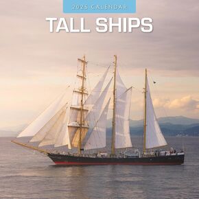 Red Robin 2025 Tall Ships Monthly Wall Calendar | 12" x 24" Open | Premium Thick & Sturdy Paper | Hangable 12 Month Calendar | Plastic Free | 4 Month Transition Page for 2024