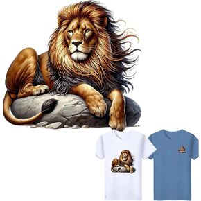 2PCS Lion Pictures في الحديد الترفيهي على عمليات نقل القمصان لفرك ملصقات نقل فينيل جاهزة للضغط على الملصقات الحديد على شارات للقرصات المصنوعة من الملابس DIY