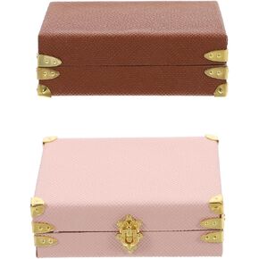 Logofun 2pcs Miniature Dorcase Model Dollhouse 1:12 Scale Laggage Decorcy Vintage Mini Travel Trunk Photo Props for DIY Dollhouse Micro Micro Furniture Decor