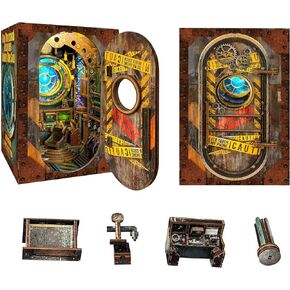 DIY Book Nook Kit, Submarine Miniature House Kit - Dollhouse Booknook Bookshelf Decor 3D Wooden Puzzle - 1000 Leagues in The DEEP SEA (SQ-39)