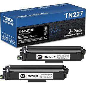 TN227 Black High Yield Toner Cartridge Replacement for Brother TN-227BK TN227BK TN223BK TN 223BK for MFC-L3770CDW MFC-L3710CW MFC-L3750CDW HL-3290CDW HL-3210CW HL-3230CDW Printer TN2272PK