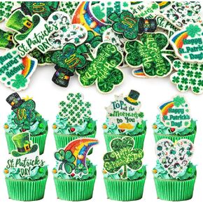 Gyufise 24pcs Lucky One Cupcake Topper St. Patrick 1st Birthday Cupcake Decoration for Girls Lucky Charm Bday Decor