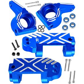 Aluminum Steering Blocks,Caster Block w/Bearing Upgrades Part for 1/10 Slash 2WD VXL/Stampede 2WD VXL/Rustler 2WD VXL/Bandit 2WD VXL,RC Alloy Steering Blocks Hops up,Pink