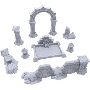 Forgotten Temple Expansion Set - DND Terrain Compatible with Dungeons and Dragons, 28mm Miniature Wargaming, Tabletop RPGs, Wargame Scenery