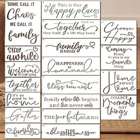 Inspirational Word Stencils for Painting on Wood Fabric – 20PCS Reusable Farmhouse Sign Lettering Templates for DIY Crafts, Wall Art Home Decor